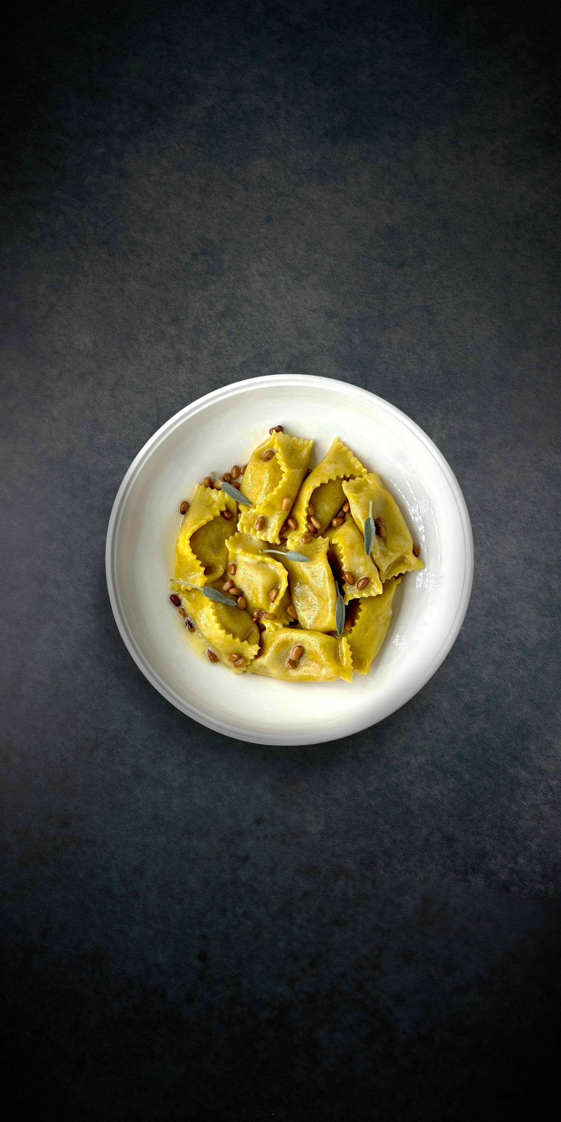 Butternut Squash Cheese Ravioli with Browned Butter Sage Pesto